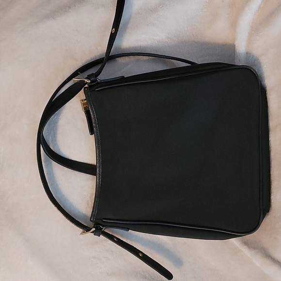 Talbots Black Nylon Crossbody Bag with Adjustable Strap and Gold Buckle Trim - Picture 3 of 8